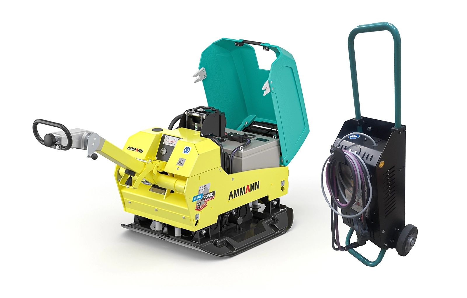 Виброплита реверсивная электрическая AMMANN eAPH 70/95 (750 кг), изображение 1